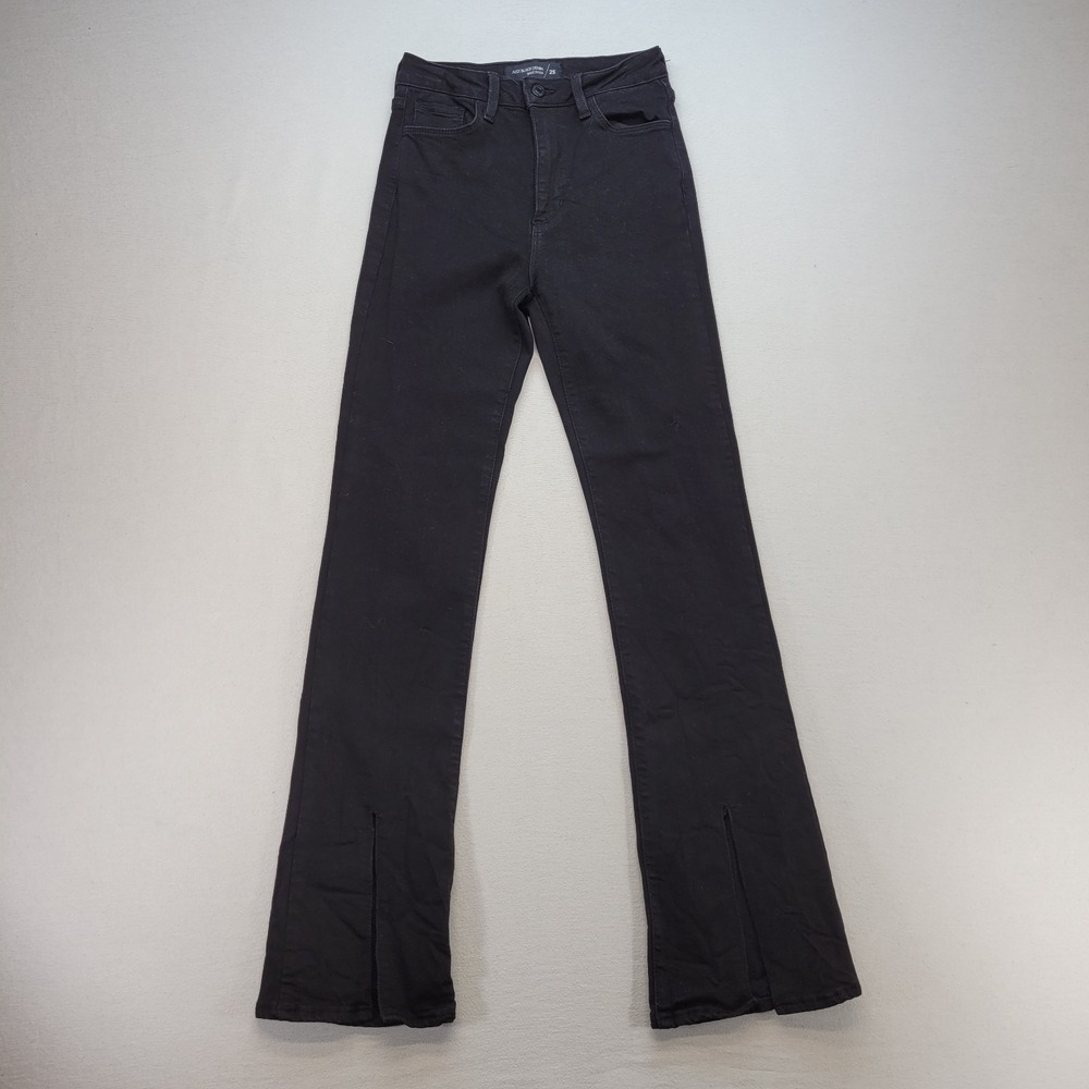 Just‎ Black Denim Jeans Womens 25 Black Slim Bootcut Front Slit Mid Rise